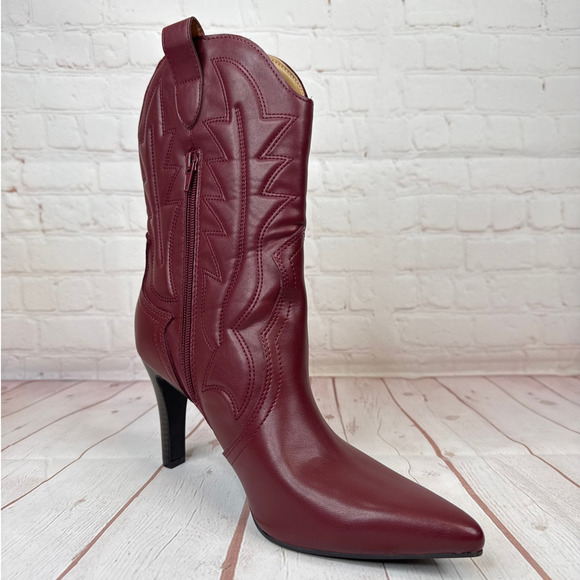 Indigo Rd. Burgundy Western Pointed Boots Women’s Size 9.5M - Picture 2 of 10